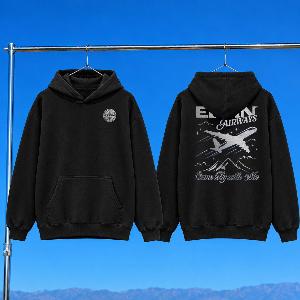 KT8 Merch 2026 Effin Airways Hoodie Black Come Fly With Me Hoodie Present Ideas For Friends