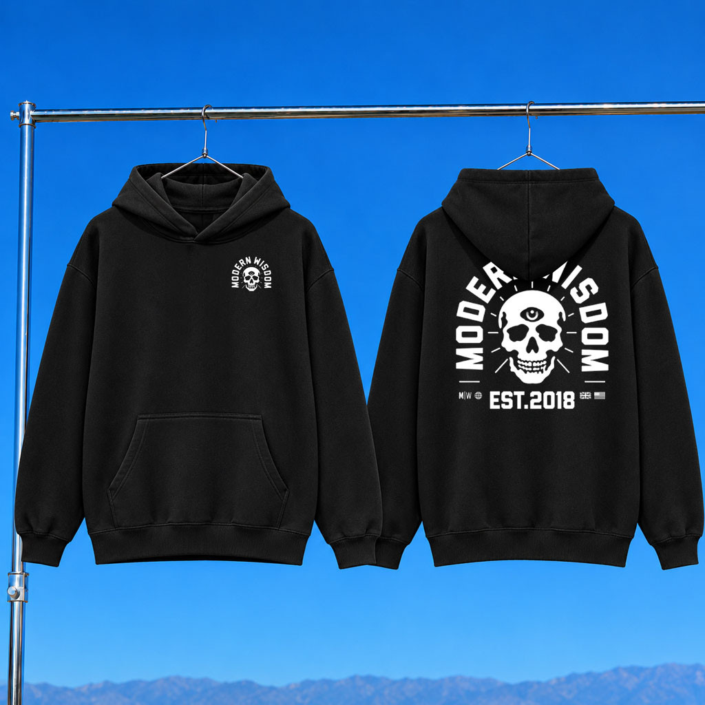 Modern Wisdom Merch 2026 Modern Wisdom Hoodie Black Present For Podcast Fans