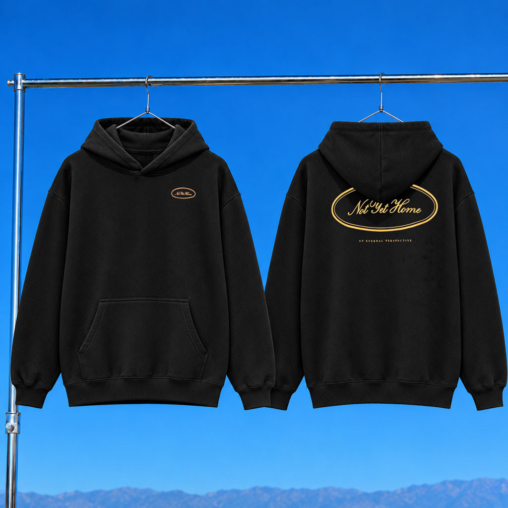 Not Yet Home Merch 2026 NYH Oval Logo Hoodie Navy Birthday Gift Ideas For Son