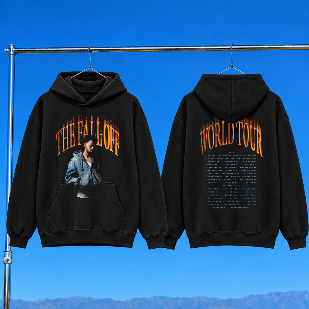 The Fall Off Tour Merch J Cole World Tour 2026 Hoodie Black Face Hoodie Gift For Rap Fans