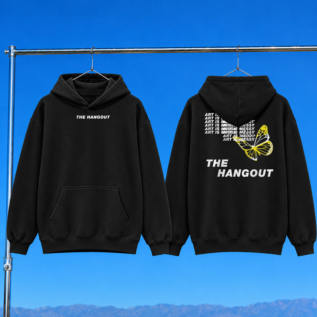 The HangOut Merch 2026 Art Is Messy Hoodie Butterfly Hoodie Gift Ideas For Friends