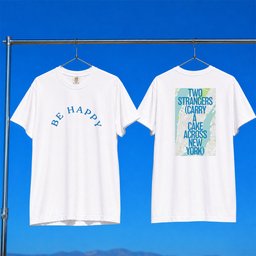 Broadway Merch 2026 Two Strangers Be Happy Map T-Shirt White Present for Besties