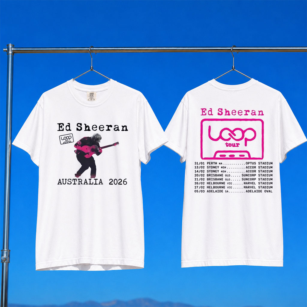 Ed Sheeran Loop Tour Merch 2026 Ed Sheeran Australia Tour Dates T-Shirt White Gift For Fans