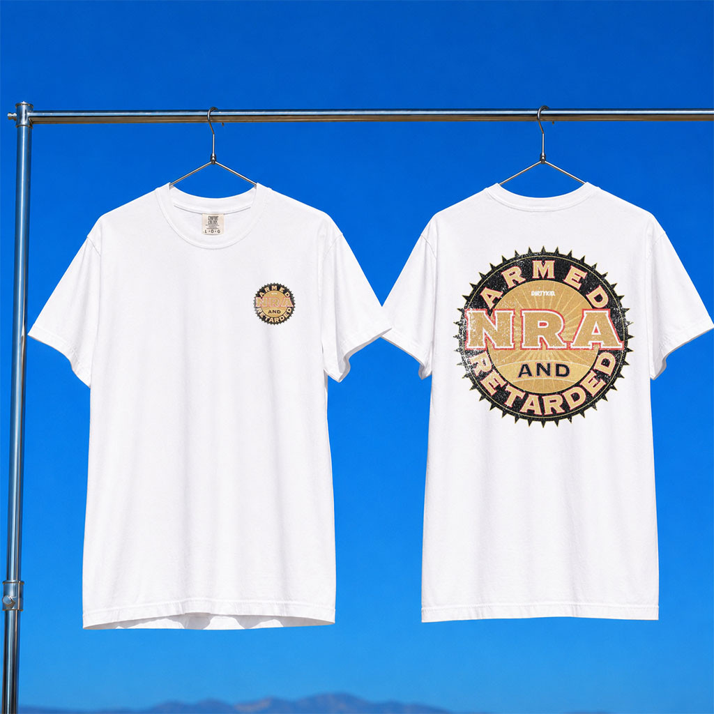 Dirty Kid Merch 2026 NRGay T-Shirt White Armed And Retarded Shirt Gifts For Friends