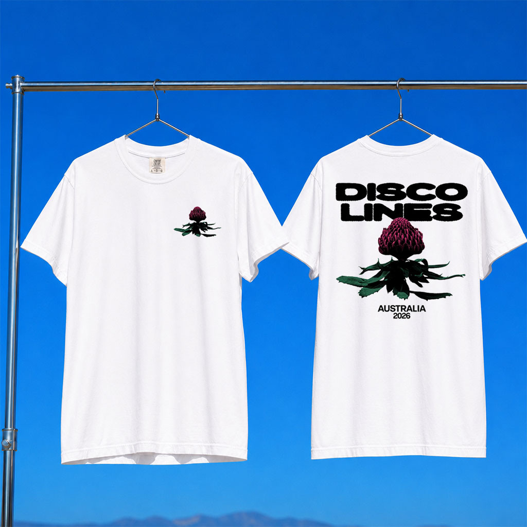 Disco Lines Merch 2026 Disco Lines Waratah Flower Australia T-Shirt Gifts For Music Fans