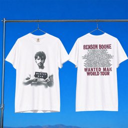 Benson Boone Merch 2026 Mugshot Tour T-Shirt Wanted Man Merch Gift For Music Lovers
