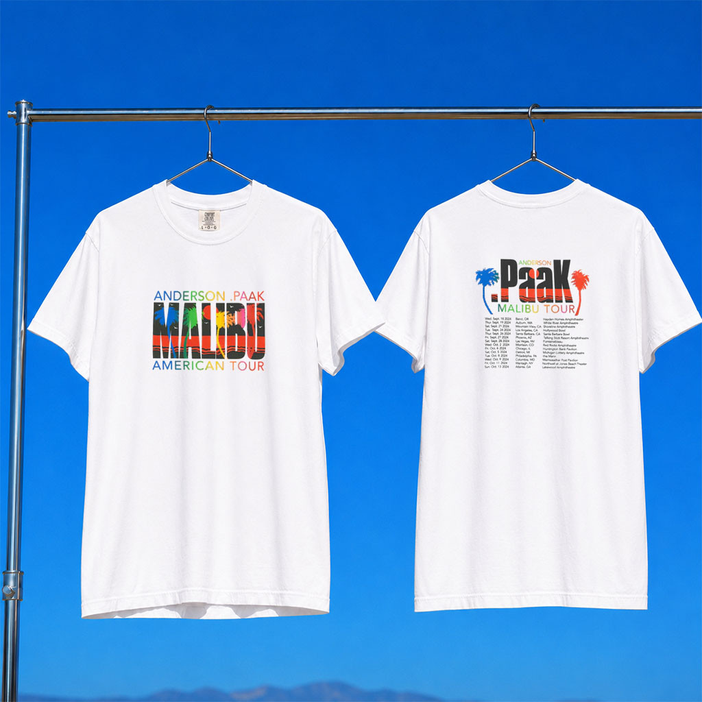 Anderson Paak Merch 2026 Malibu American Tour T-Shirt White Music Lover Gifts For Him