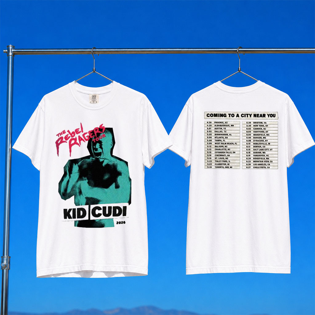 Kid Cudi Merch Kid Cudi The Rebel Ragers Tour 2026  T-Shirt Gifts For Rap Lovers