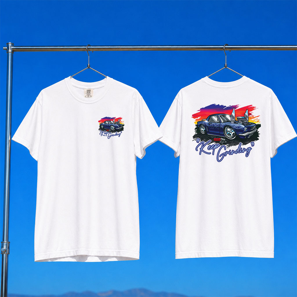 Tom's Refurb Merch 2026 Keep Grinding Retro T-Shirt Gifts For Automotive Enthusiasts