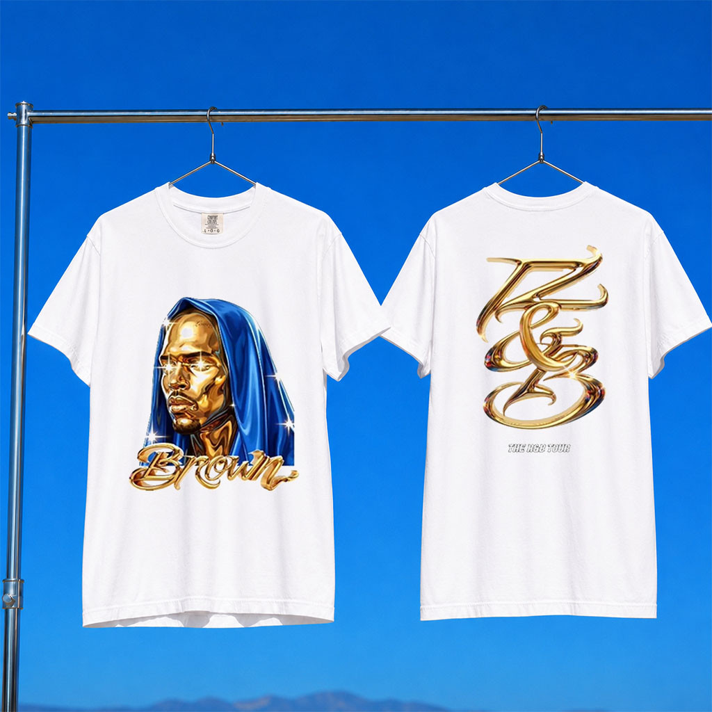 R&B Merch 2026 Chris Brown R&B Tour White T-Shirt Chris Brown And Usher Merch Fan Gifts