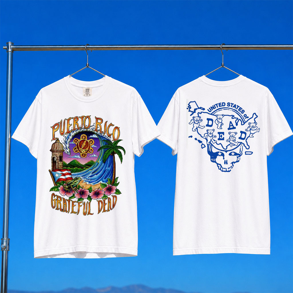 Grateful Dead Merch 2026 Puerto Rico United States Of Dead T-Shirt Gift For Rock Band Fans
