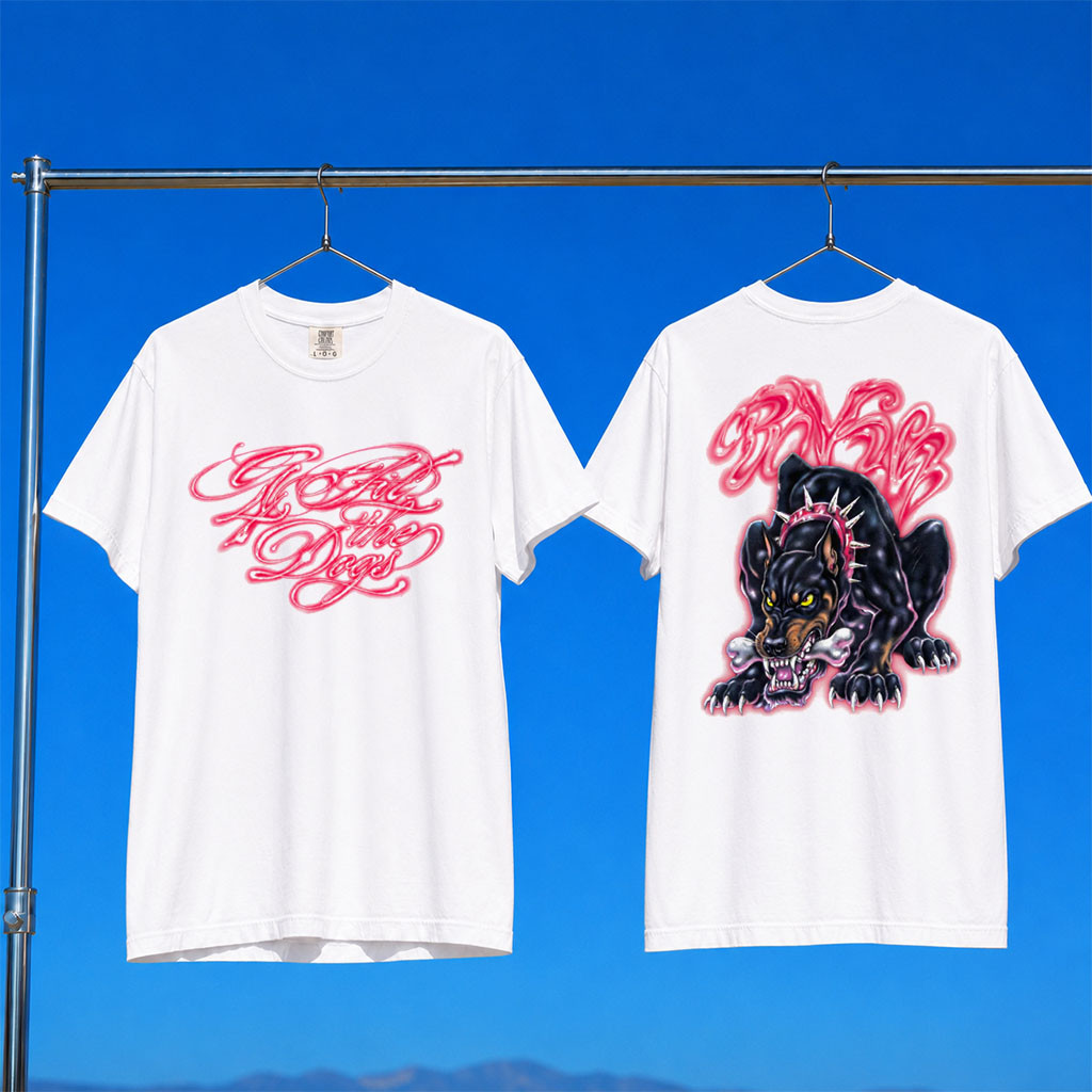 Reaven Merch 2026 Reaven White 4 All The Dogs T-Shirt Good Gifts For Boyfriend