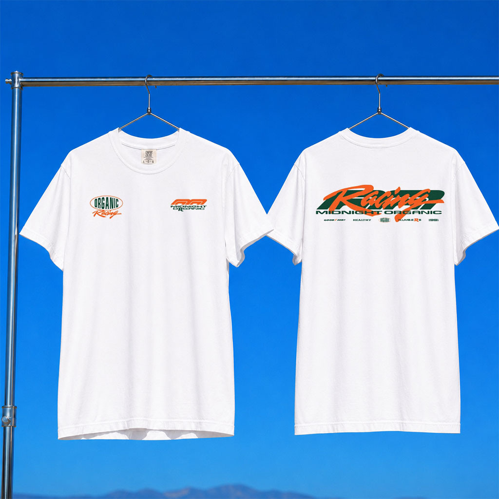 Midnight Organic Merch 2026 Midnight Organic Racing T-Shirt White Gifts For Friends
