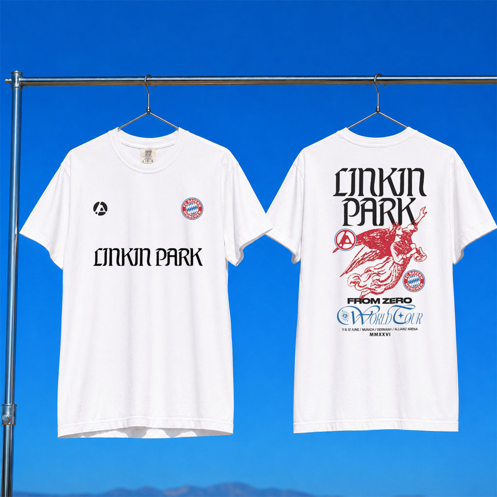 Linkin Park Merch 2026 LP X FC Bayern Munchen White Shirt From Zero World Tour Merch 2026