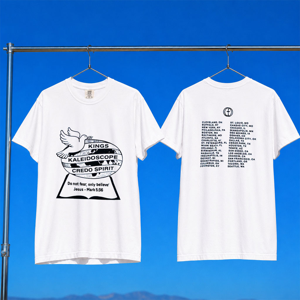Kings Kaleidoscope Merch 2026 Globe T-Shirt White Presents For Rock Music Lovers