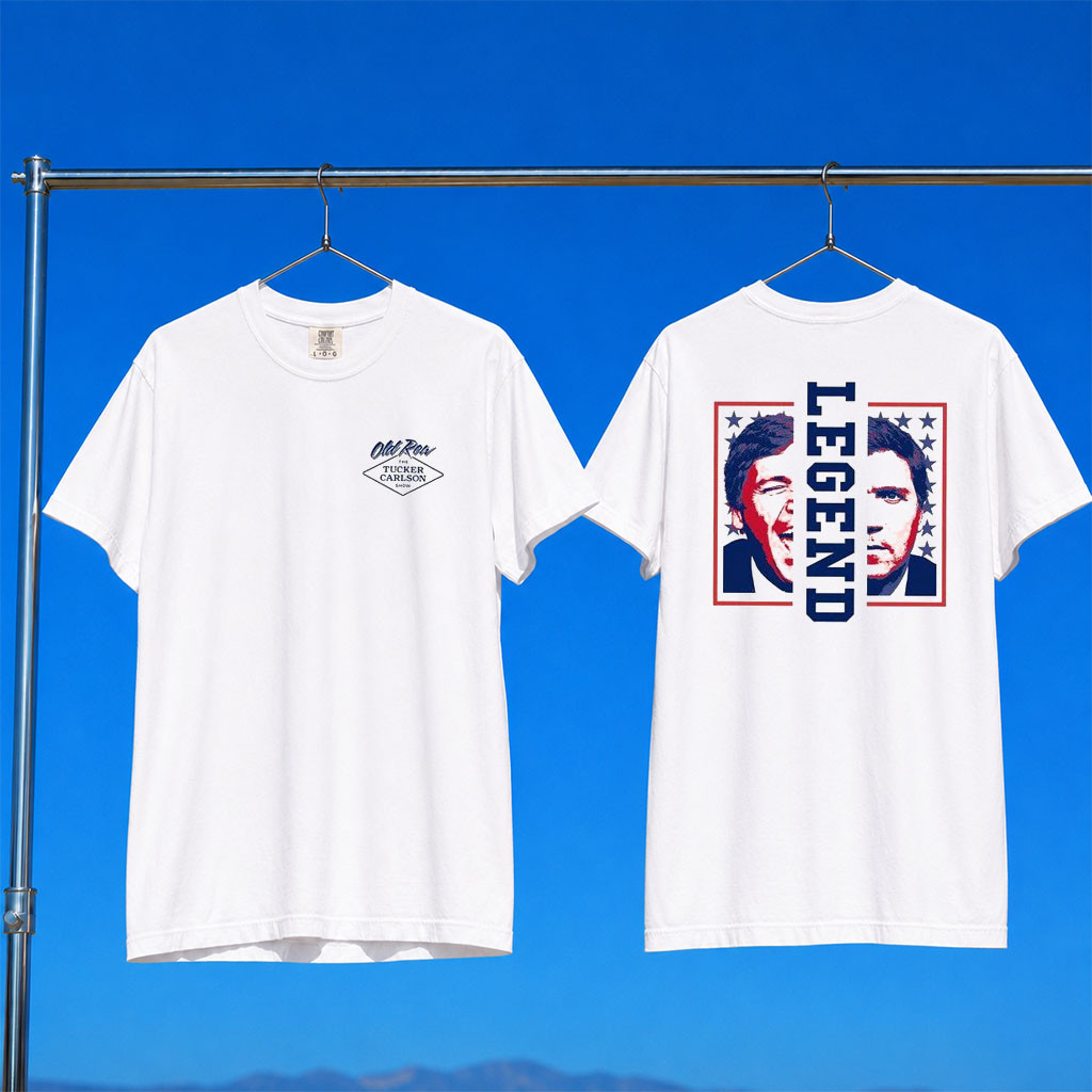 Old Row Merch 2026 Tucker American Legend T-Shirt White Tucker Carlson Merch Dad Gifts