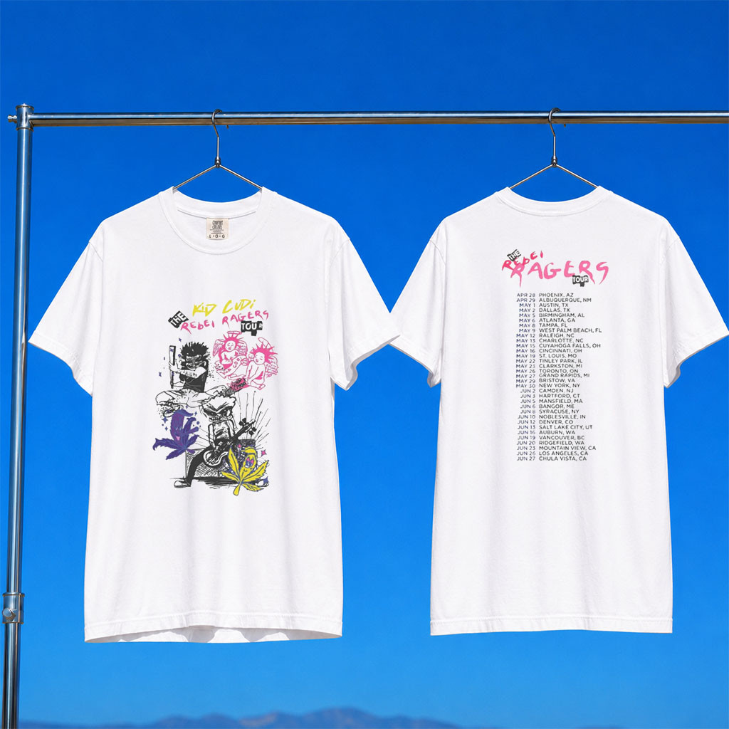Kid Cudi Merch 2026 Rebel Rager Tour White T-Shirt KiD CuDI Tour Merch Gifts For Rap Fans