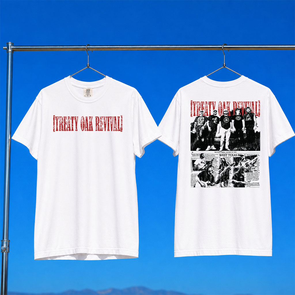 Treaty Oak Revival Merch 2026 Treaty Oak Revival Newspaper T-Shirt Cool Gifts For Rock Lovers