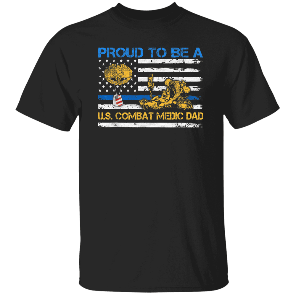 US Army Proud Combat Medic Dad Veteran Medical Military Flag Classic T ...
