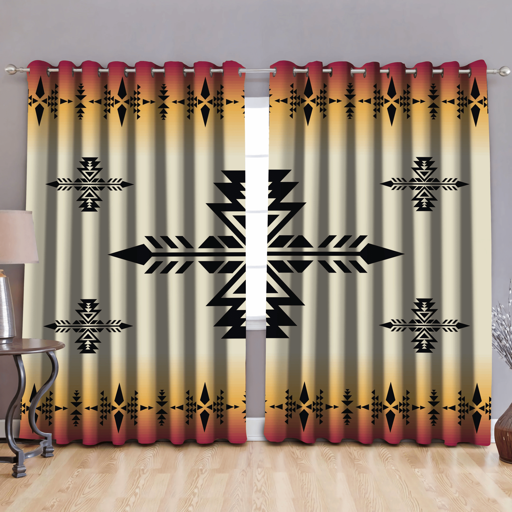 Native American Pattern Window Curtains Home Decor - NhalaHome
