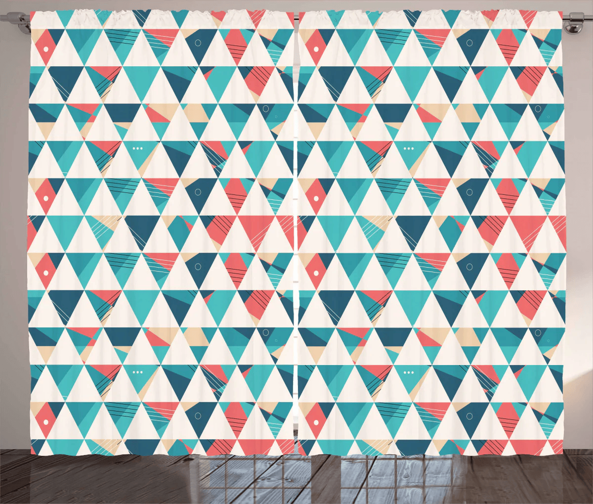 Triangle Hexagons Pattern Window Curtain Home Decor - Nhalahome