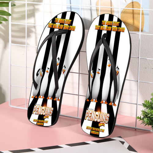 Penguins of Madagascar Poster 1 Gift For Fan Flip Flop Shoes