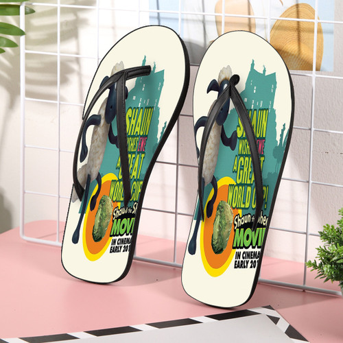 Shaun the Sheep Movie Poster 7 Gift For Fan Flip Flop Shoes