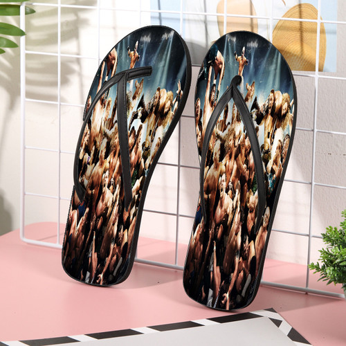 WWE wrestler characters poster Gift For Fan Flip Flop Shoes