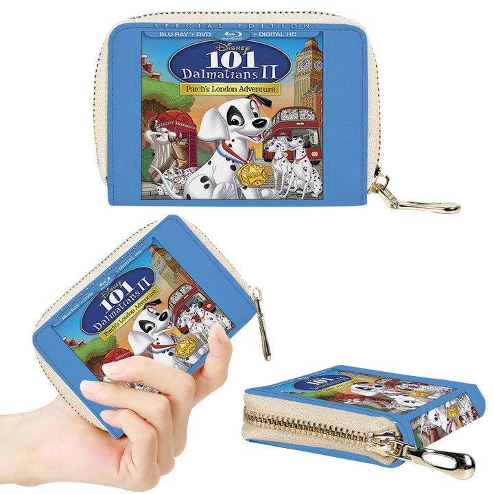 101 Dalmatians Poster 6 PU Card Holder Mini Zipper Clutch Bag