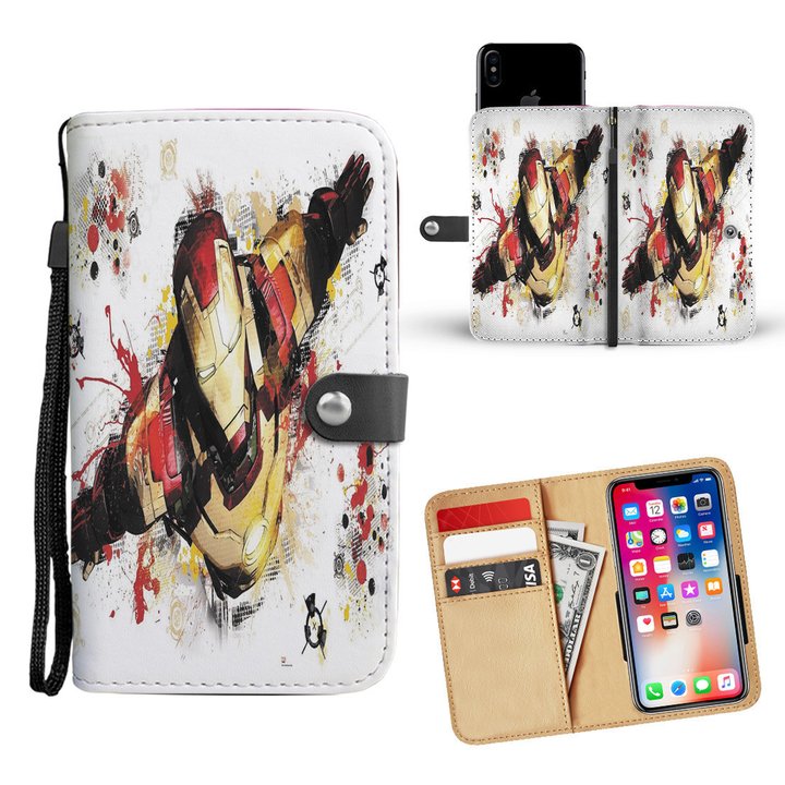 Marvel Avengers Iron Man illustration Wallet Phone Case