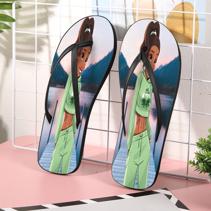Disney The Princess And The Frog v28 Tiana Sport Style Gift For Fan Flip Flop Shoes