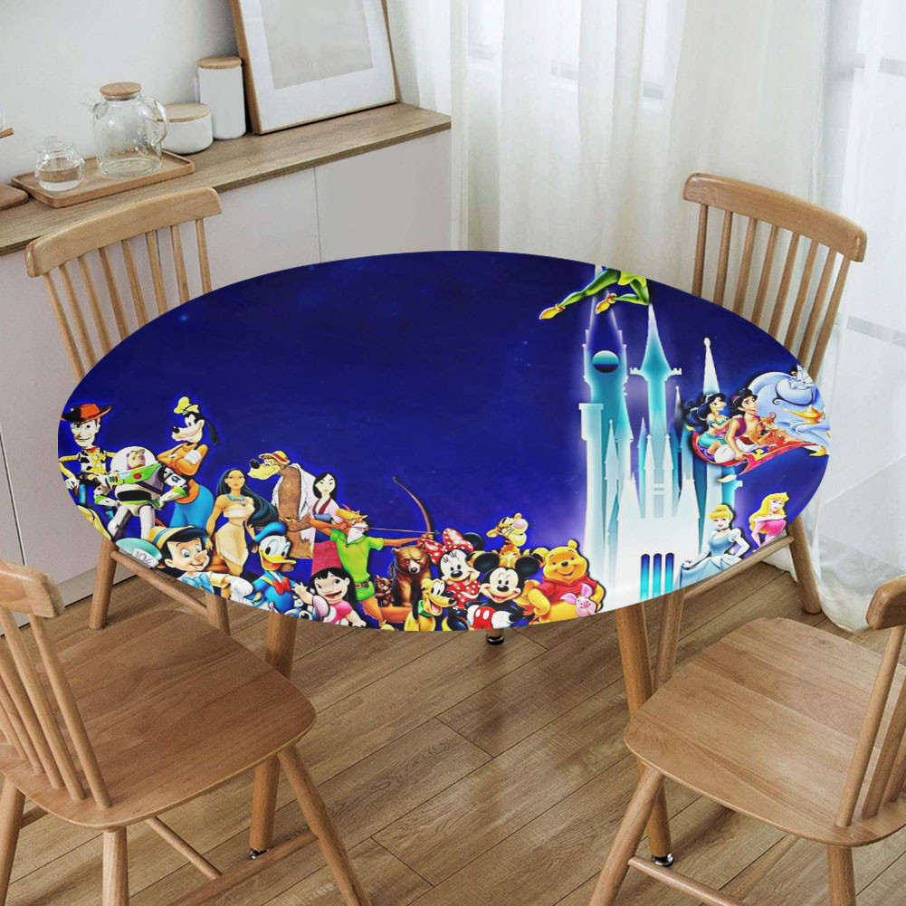 Disney Table Design Best Disney All Characters And Castle Round Table Set - heiheiworld