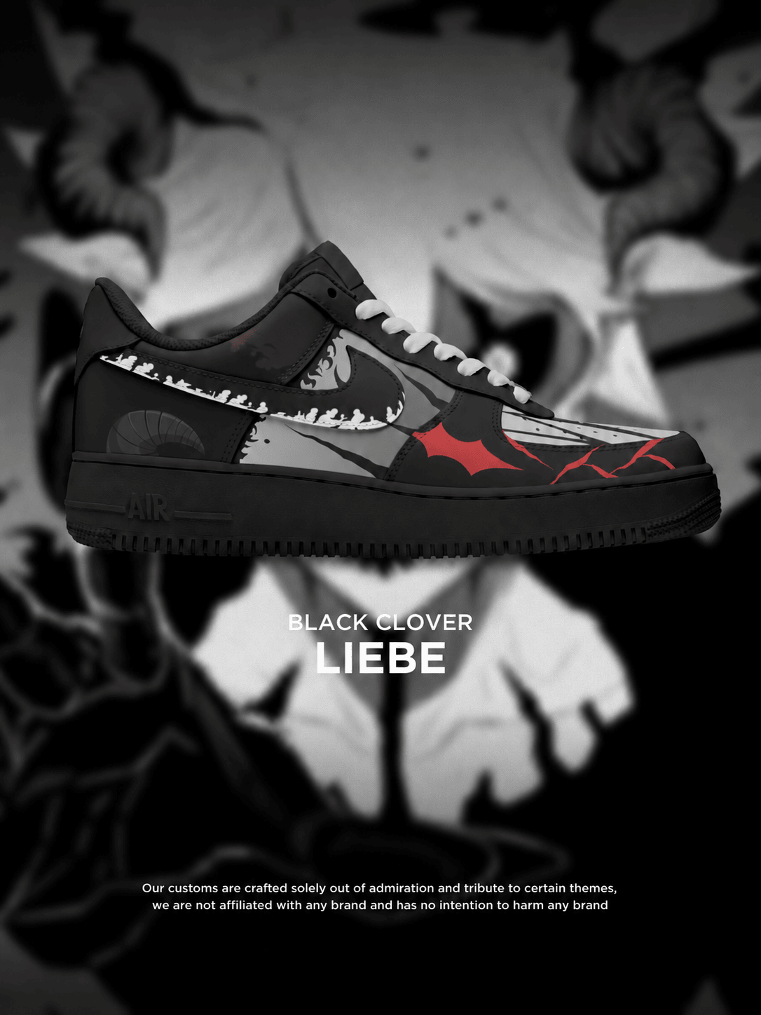 Black Clover Liebe custom shoe design