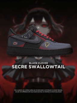 Black Clover Secre Swallowtail custom shoe design
