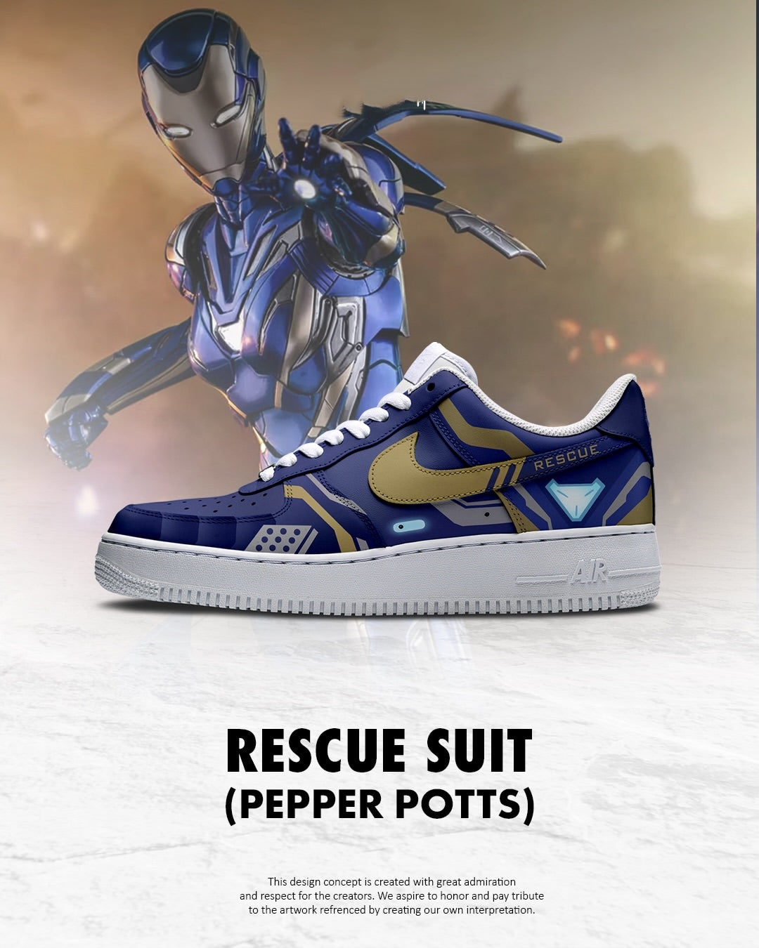 Rescue Suit Pepper Potts shoe design