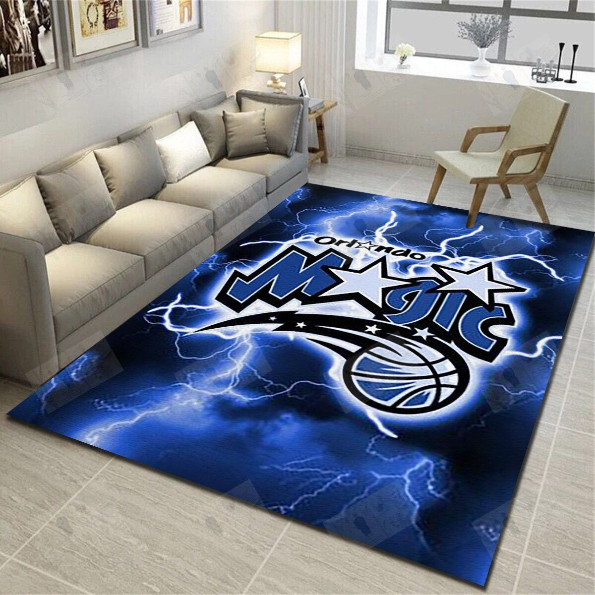 Orlando Magic Rugs Orlando Magic Logo Area Rug - Basketball Team Living Room Carpet ...