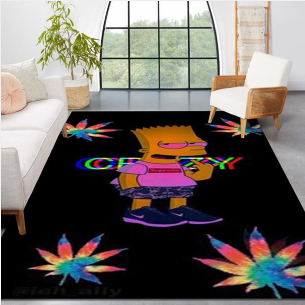 The Bart Simpson Supreme Area Rug For Christmas Living Room Rug US Gift ...