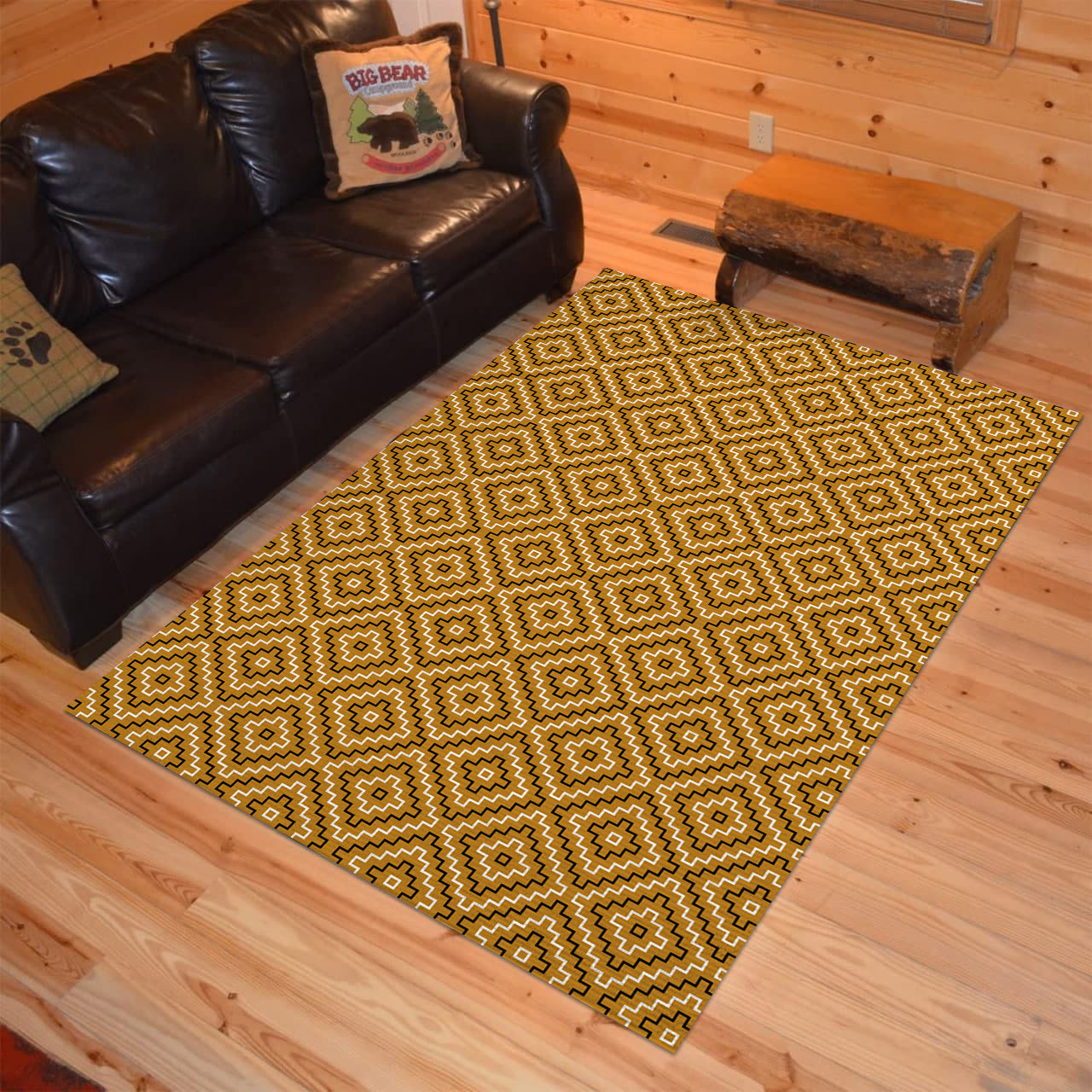 Native American Step Pattern Personalized Steps Geometric Yellow Pattern Native American Area Rugs ...