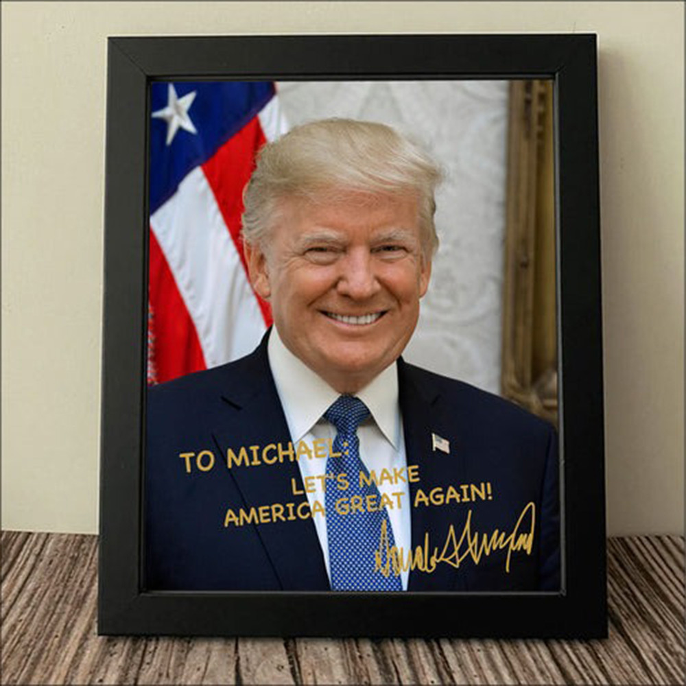 Custom President Donald Trump Autographed Picture Trump 2024 Merchandi ...