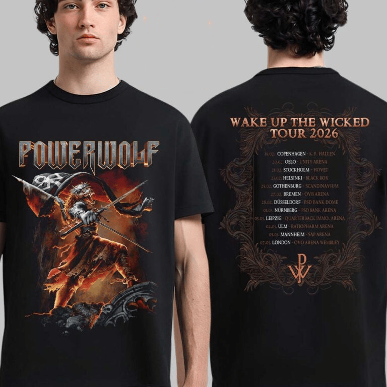Powerwolf Wake Up The Wicked Tour 2026 UK And Europe Dates Back T-Shirt ...