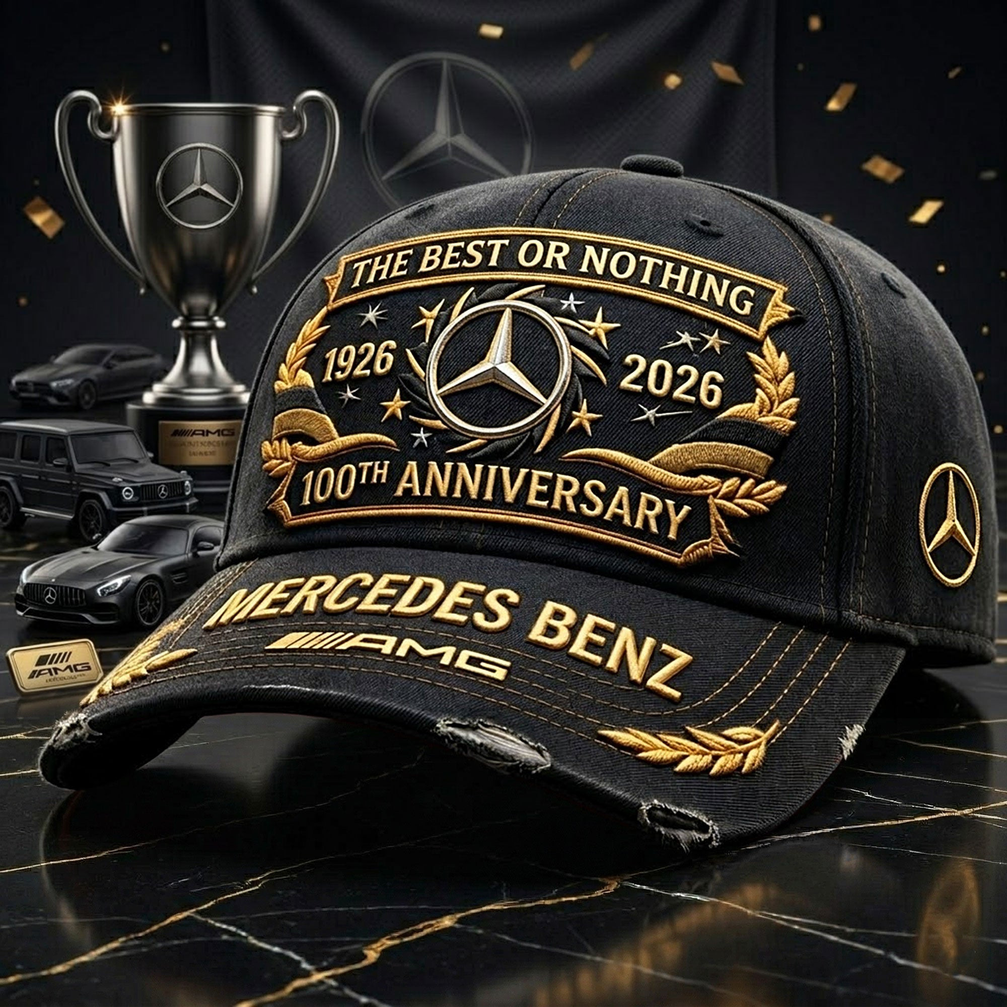 Merc AMG 100th Anniversary Denim Classic Cap 1926-2026 - WearAndDecor