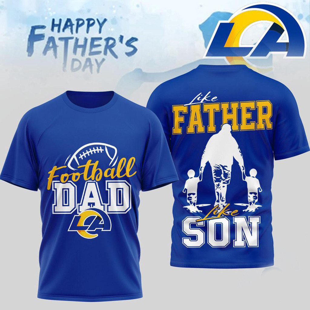 Rams Dad Rrr Los Angeles Rams 2026 NFL Happy Father Day T-Shirt Football Dad Shirt ...