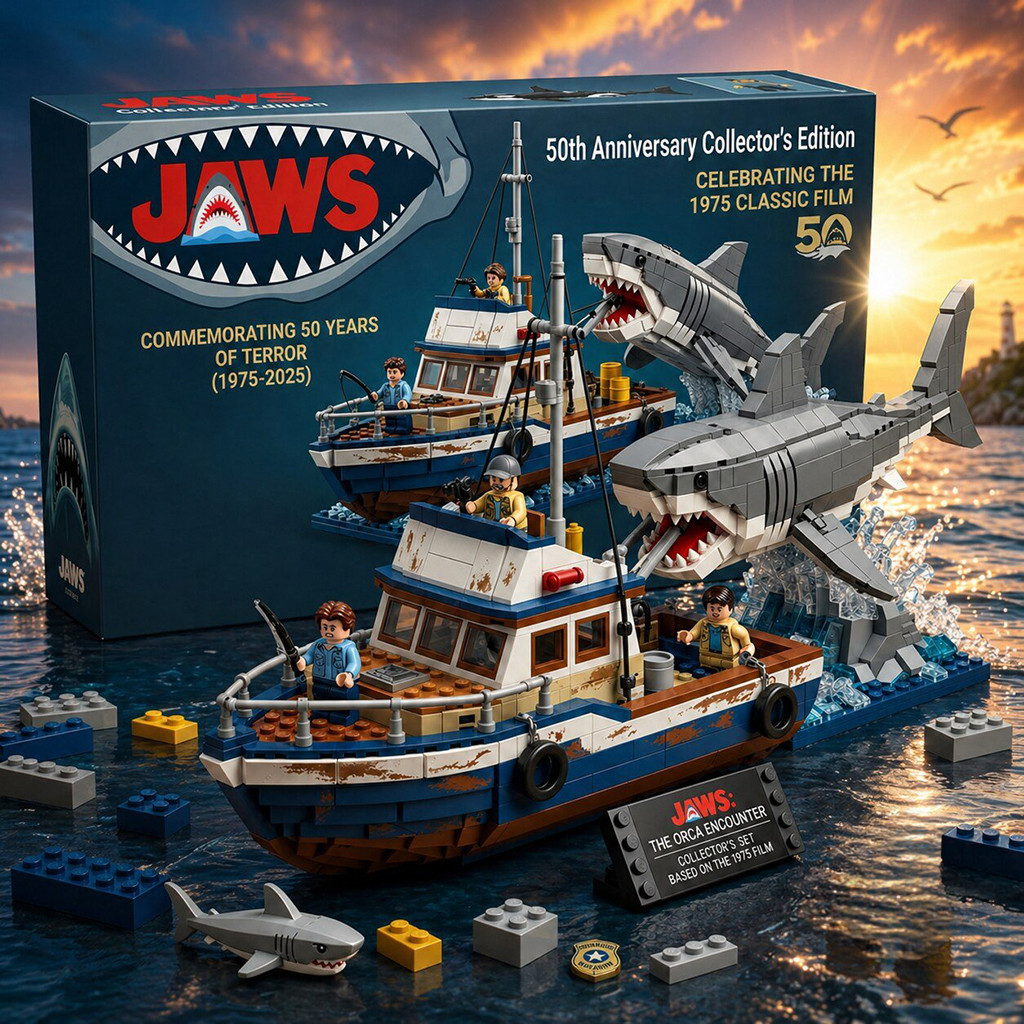 JAWS 50th Anniversary The Orca Encounter Collectors Building Brick JAWS ...