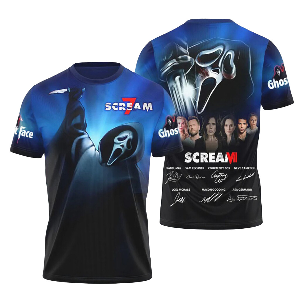 Team Scream Racing Merch Scream 7 Merch Ghostface Mask Cast Signatures Horror Thriller Slasher ...