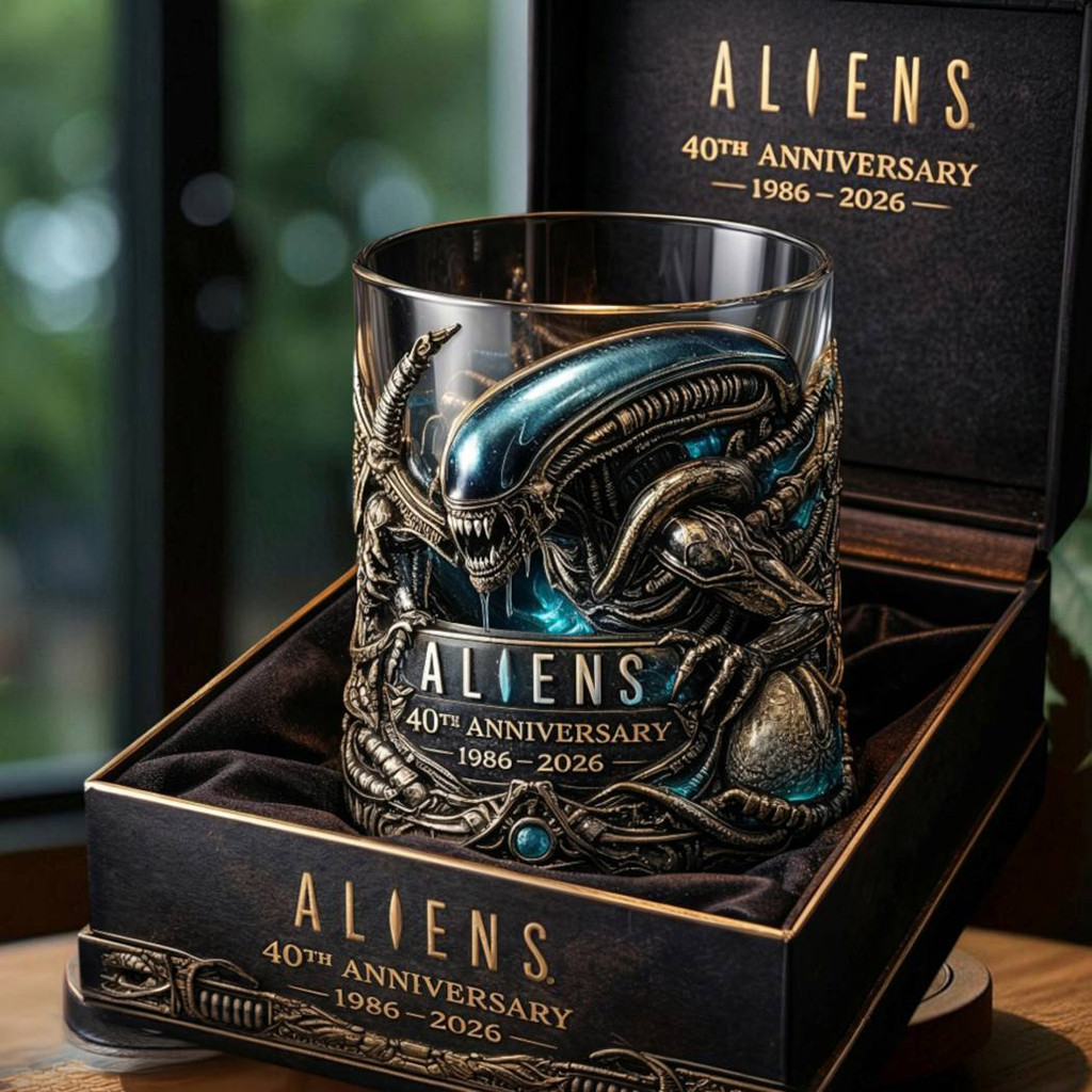 Aliens 40th Anniversary 1986 2026 Whiskey Glass Aliens Movie Merch ...