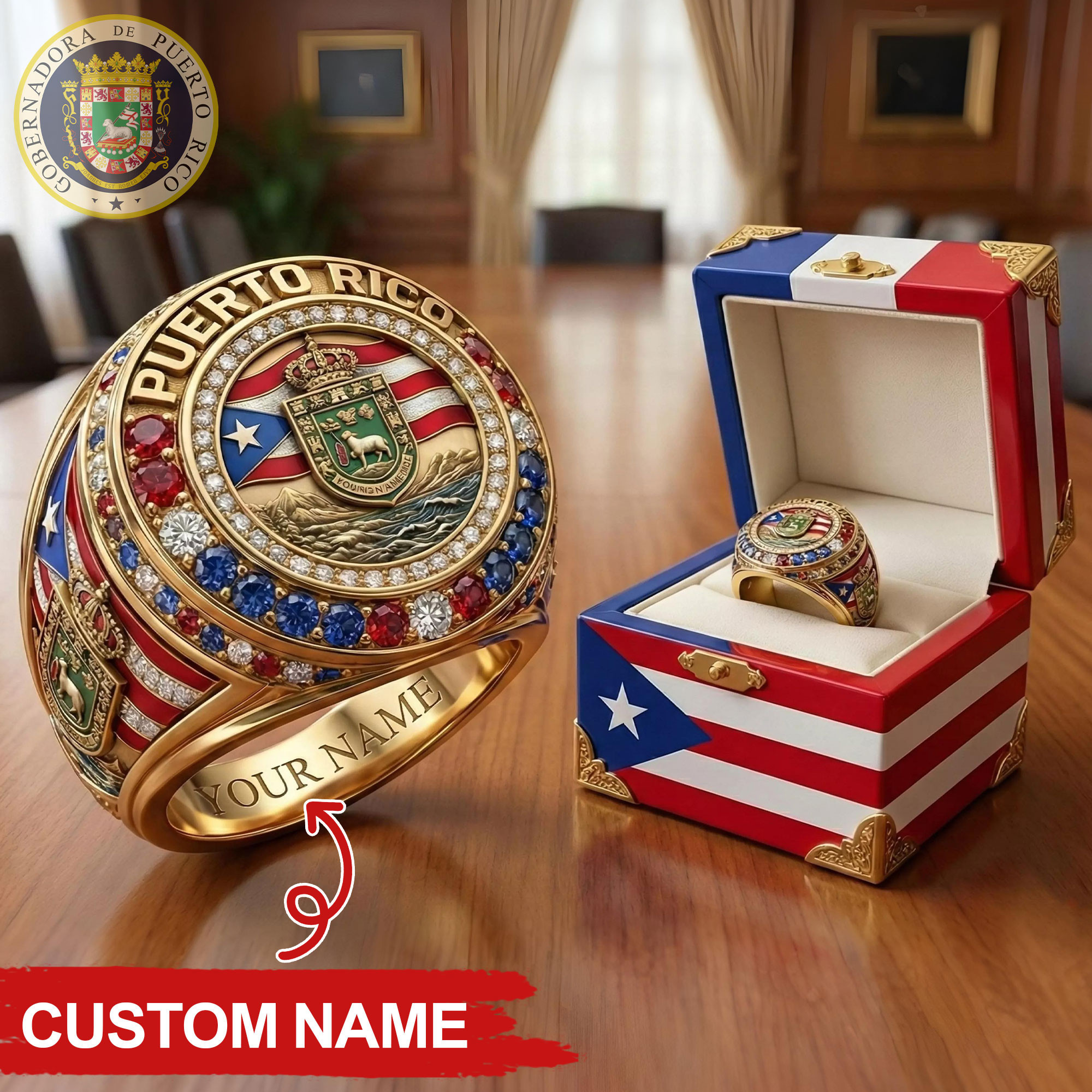 Puerto Rico Rings Personalized Puerto Rico 2026 World Cup Ring Game Day Gifts For Puerto ...