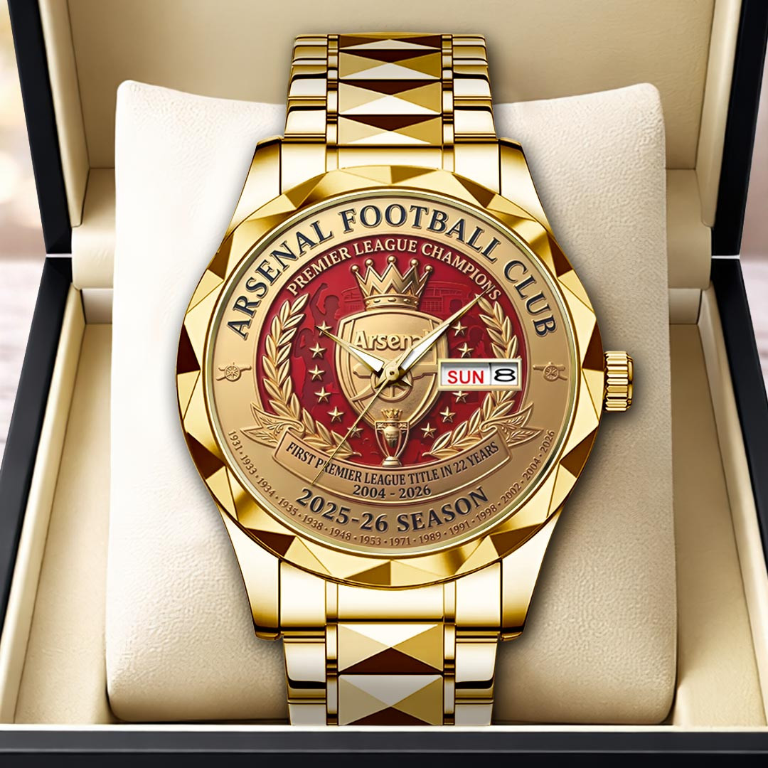 Arsenal Premier League Champions Alloy Luxury Quartz Watch Arsenal ...