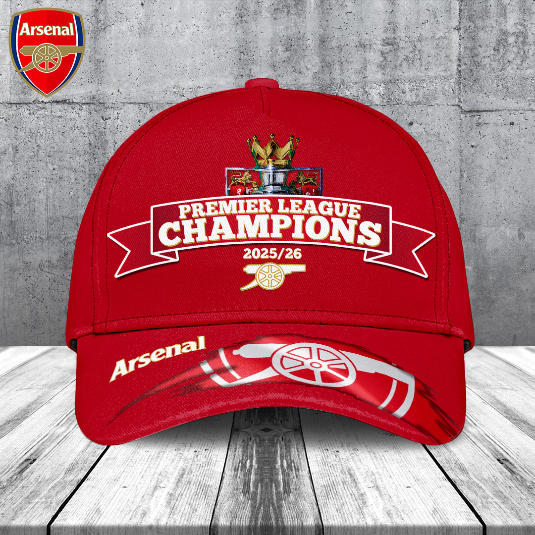 Arsenal FC Merch Premier League Champions 2025-2026 Arsenal FC Hat ...