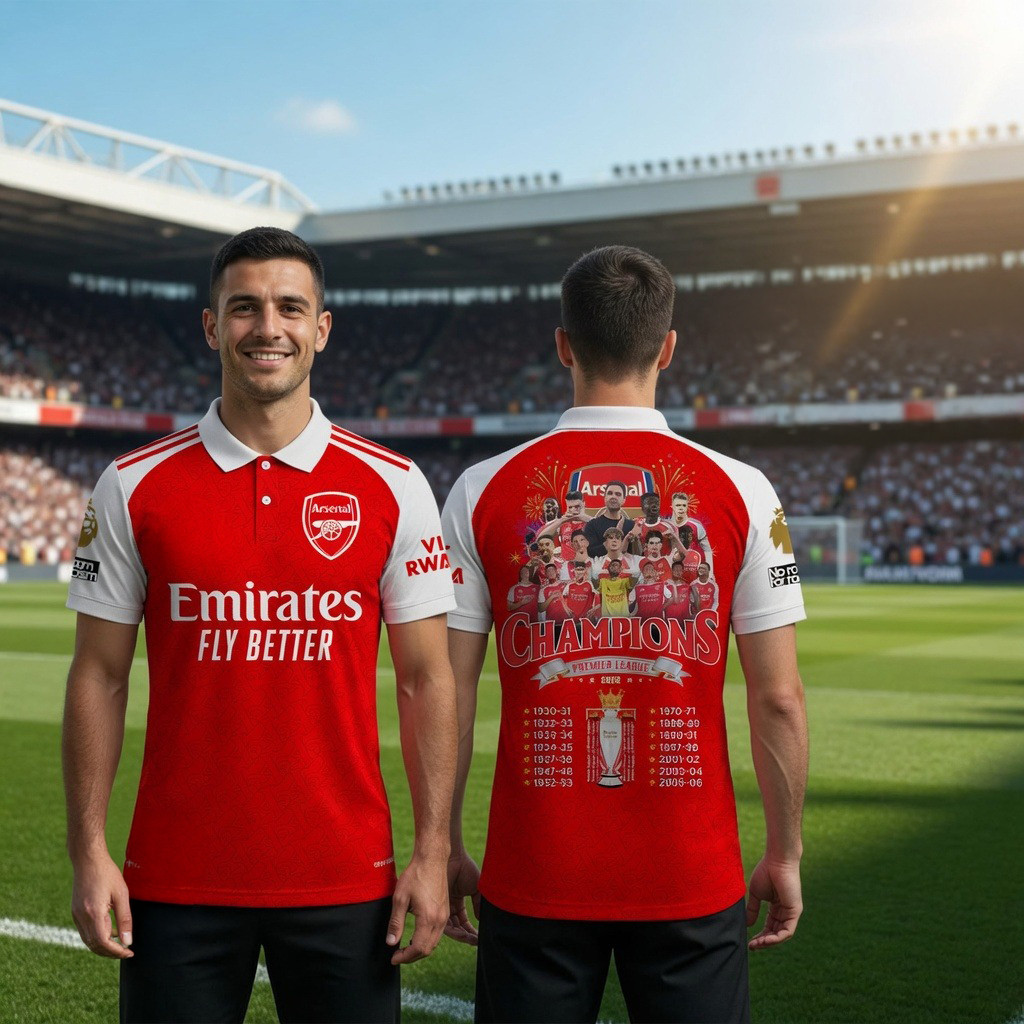 Arsenal Premier League Champions 2026 Polo Shirt Arsenal Champions ...