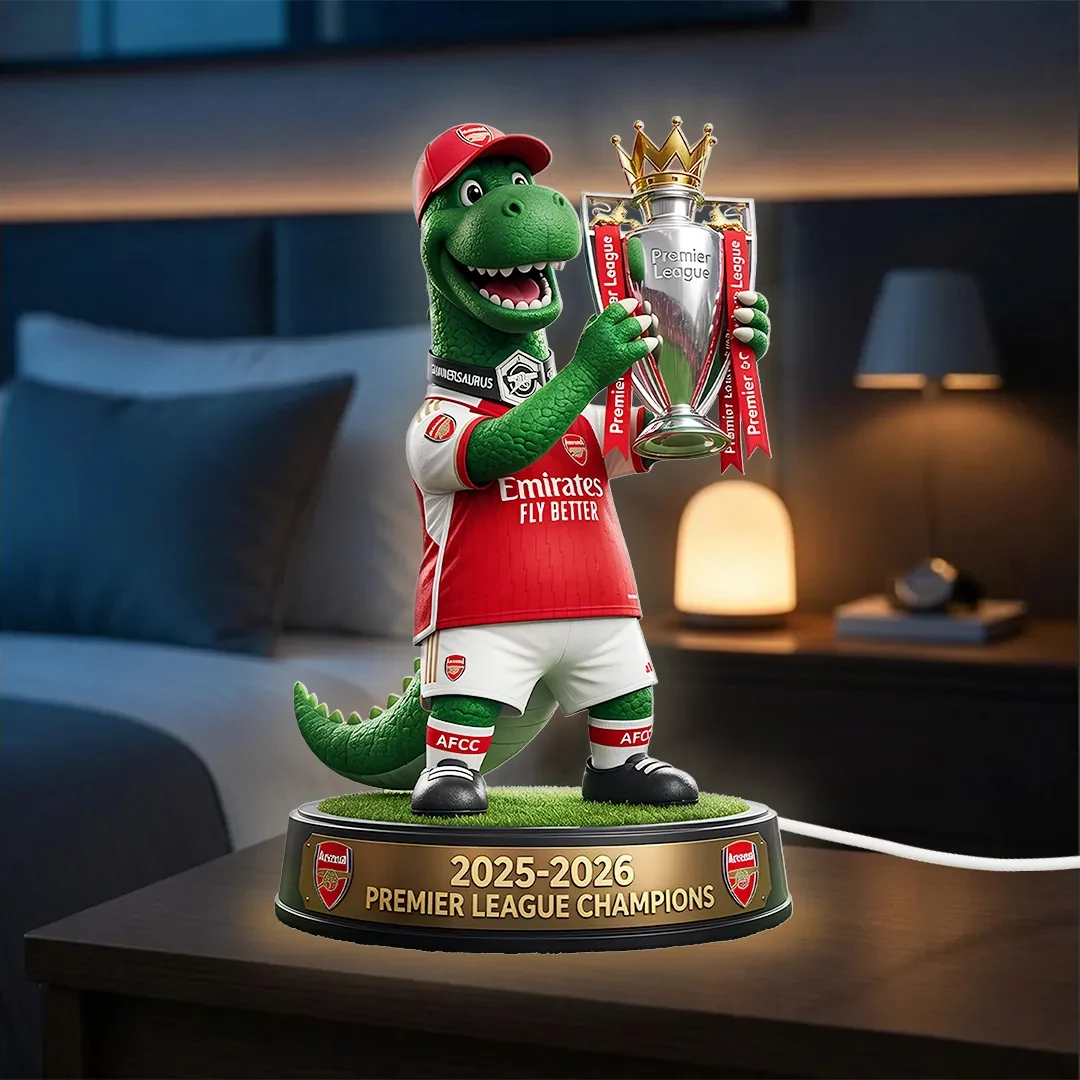 Arsenal FC Merch Premier League Champions 2526 Gunnersaurus Acrylic ...